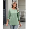 Zeagoo 3/4 Length Sleeve Women Tops Dressy Casual Blouses Work Clothes(B-light Green)