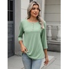 Zeagoo 3/4 Length Sleeve Women Tops Dressy Casual Blouses Work Clothes(B-light Green)