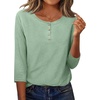 Zeagoo 3/4 Length Sleeve Women Tops Dressy Casual Blouses Work Clothes(B-light Green)