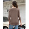 Zeagoo 3/4 Length Sleeve Women Tops Dressy Casual Blouses Work Clothes(Brown)