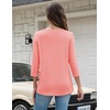 Zeagoo 3/4 Length Sleeve Women Tops Dressy Casual Blouses Work Clothes(Coral Pink)