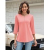 Zeagoo 3/4 Length Sleeve Women Tops Dressy Casual Blouses Work Clothes(Coral Pink)