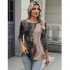 Zeagoo 3/4 Length Sleeve Women Tops Dressy Casual Blouses Work Clothes(Cx278-multicolor)