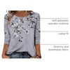 Zeagoo 3/4 Length Sleeve Women Tops Dressy Casual Blouses Work Clothes(Dh62-grey Flower)