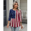 Zeagoo 3/4 Length Sleeve Women Tops Dressy Casual Blouses Work Clothes(Gq38-flag)