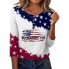 Zeagoo 3/4 Length Sleeve Women Tops Dressy Casual Blouses Work Clothes(Gq40-flag)
