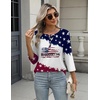 Zeagoo 3/4 Length Sleeve Women Tops Dressy Casual Blouses Work Clothes(Gq40-flag)