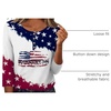 Zeagoo 3/4 Length Sleeve Women Tops Dressy Casual Blouses Work Clothes(Gq40-flag)