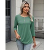 Zeagoo 3/4 Length Sleeve Women Tops Dressy Casual Blouses Work Clothes(Green)