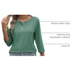 Zeagoo 3/4 Length Sleeve Women Tops Dressy Casual Blouses Work Clothes(Green)