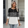 Zeagoo 3/4 Length Sleeve Women Tops Dressy Casual Blouses Work Clothes(Jh519-color Block)