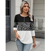 Zeagoo 3/4 Length Sleeve Women Tops Dressy Casual Blouses Work Clothes(Jh519-color Block)