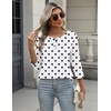 Zeagoo 3/4 Length Sleeve Women Tops Dressy Casual Blouses Work Clothes(Jh592-polka Dots)