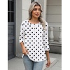 Zeagoo 3/4 Length Sleeve Women Tops Dressy Casual Blouses Work Clothes(Jh592-polka Dots)