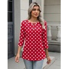 Zeagoo 3/4 Length Sleeve Women Tops Dressy Casual Blouses Work Clothes(Jh717-polka Dots)