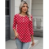 Zeagoo 3/4 Length Sleeve Women Tops Dressy Casual Blouses Work Clothes(Jh717-polka Dots)