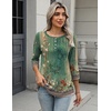 Zeagoo 3/4 Length Sleeve Women Tops Dressy Casual Blouses Work Clothes(Mz808-green)