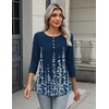 Zeagoo 3/4 Length Sleeve Women Tops Dressy Casual Blouses Work Clothes(Sf119-blue Print)