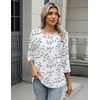 Zeagoo 3/4 Length Sleeve Women Tops Dressy Casual Blouses Work Clothes(Sp106-leaves)