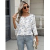 Zeagoo 3/4 Length Sleeve Women Tops Dressy Casual Blouses Work Clothes(Sp106-leaves)
