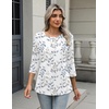 Zeagoo 3/4 Length Sleeve Women Tops Dressy Casual Blouses Work Clothes(Sp106-leaves)