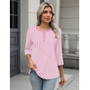 Zeagoo 3/4 Length Sleeve Women Tops Dressy Casual Blouses Work Clothes(Tz300-pink)