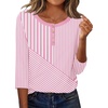 Zeagoo 3/4 Length Sleeve Women Tops Dressy Casual Blouses Work Clothes(Tz300-pink)