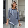 Zeagoo 3/4 Length Sleeve Women Tops Dressy Casual Blouses Work Clothes(Tz480-blue)