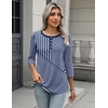 Zeagoo 3/4 Length Sleeve Women Tops Dressy Casual Blouses Work Clothes(Tz480-blue)