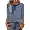 Zeagoo 3/4 Length Sleeve Women Tops Dressy Casual Blouses Work Clothes(Tz480-blue)