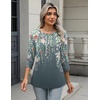 Zeagoo 3/4 Length Sleeve Women Tops Dressy Casual Blouses Work Clothes(Wf71-grey)