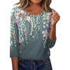 Zeagoo 3/4 Length Sleeve Women Tops Dressy Casual Blouses Work Clothes(Wf71-grey)