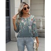 Zeagoo 3/4 Length Sleeve Women Tops Dressy Casual Blouses Work Clothes(Wf71-grey)