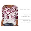 Zeagoo 3/4 Length Sleeve Women Tops Dressy Casual Blouses Work Clothes(Wf74-purple Leaves)
