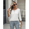 Zeagoo 3/4 Length Sleeve Women Tops Dressy Casual Blouses Work Clothes(White)