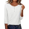 Zeagoo 3/4 Length Sleeve Women Tops Dressy Casual Blouses Work Clothes(White)