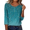 Zeagoo 3/4 Length Sleeve Women Tops Dressy Casual Blouses Work Clothes(Xh363-green)