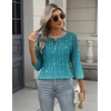 Zeagoo 3/4 Length Sleeve Women Tops Dressy Casual Blouses Work Clothes(Xh363-green)