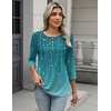Zeagoo 3/4 Length Sleeve Women Tops Dressy Casual Blouses Work Clothes(Xh363-green)