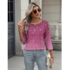 Zeagoo 3/4 Length Sleeve Women Tops Dressy Casual Blouses Work Clothes(Xh370-purple)