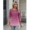 Zeagoo 3/4 Length Sleeve Women Tops Dressy Casual Blouses Work Clothes(Xh370-purple)