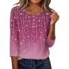 Zeagoo 3/4 Length Sleeve Women Tops Dressy Casual Blouses Work Clothes(Xh370-purple)