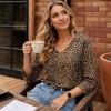 Zeagoo 3/4 Length Sleeve Womens Tops Casual V Neck Shirts Soft Basic Tees(An136)
