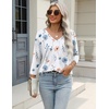 Zeagoo 3/4 Length Sleeve Womens Tops Casual V Neck Shirts Soft Basic Tees(Bf290)