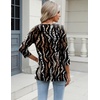 Zeagoo 3/4 Length Sleeve Womens Tops Casual V Neck Shirts Soft Basic Tees(Black Leopard)