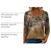 Zeagoo 3/4 Length Sleeve Womens Tops Casual V Neck Shirts Soft Basic Tees(Brown Leaves)