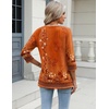 Zeagoo 3/4 Length Sleeve Womens Tops Casual V Neck Shirts Soft Basic Tees(Caremel Print)