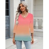 Zeagoo 3/4 Length Sleeve Womens Tops Casual V Neck Shirts Soft Basic Tees(Multicoloured)