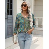 Zeagoo 3/4 Length Sleeve Womens Tops Casual V Neck Shirts Soft Basic Tees(Mz779)