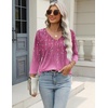 Zeagoo 3/4 Length Sleeve Womens Tops Casual V Neck Shirts Soft Basic Tees(Pink-xh370)